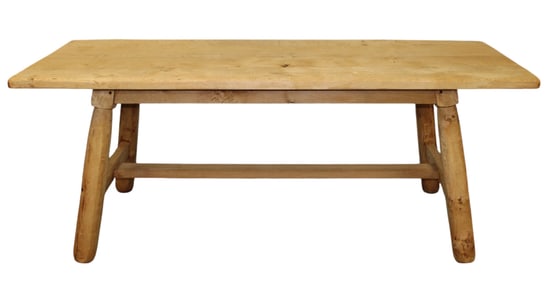 French natural oak trestle table