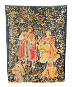 French Artis Flora printed tapestry Le Concert