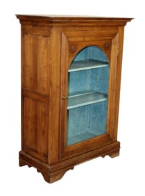 French petite bookcase in oak with carved sunflowers