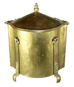 Arts & Crafts hammered brass coal hod