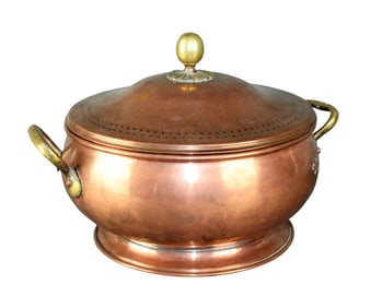 French Jean Paul Thevenot copper soup pot with lid