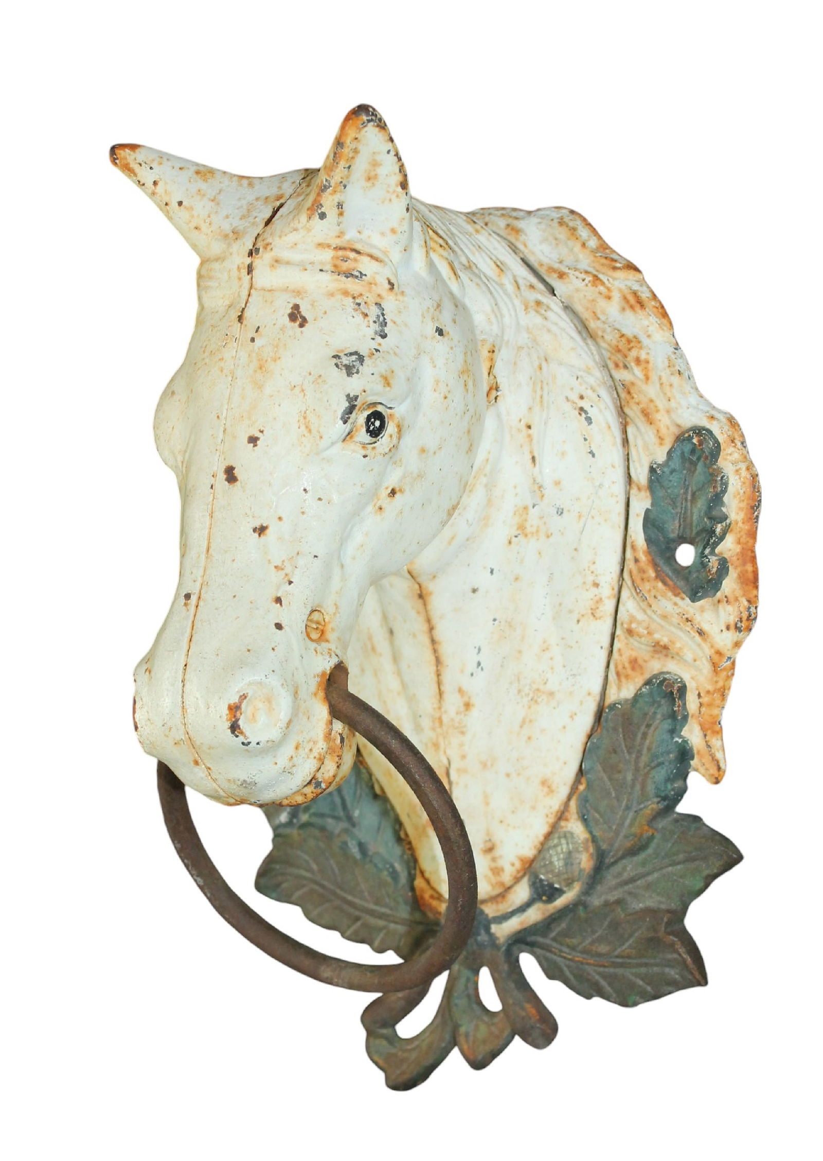 French Cast Iron Horse Head Hitching Post With Painted Finish Auction