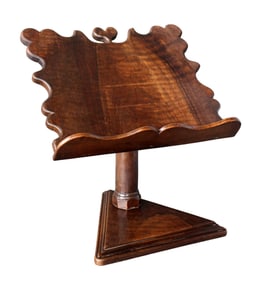 French table top book stand in walnut with carved heart