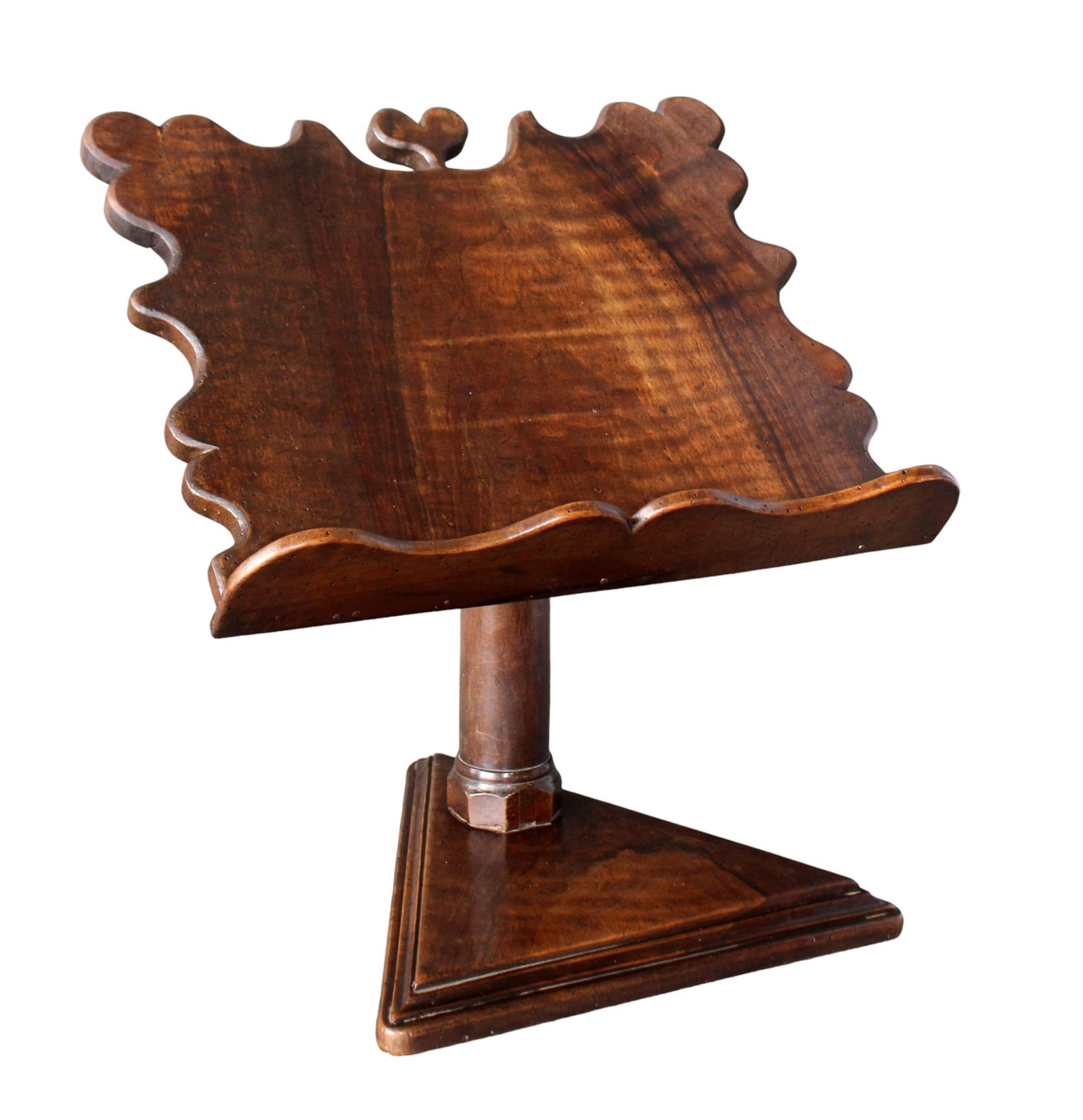 French table top book stand in walnut with carved heart (1 of 11)