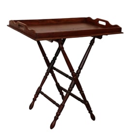 French butlers tray on turned wood base