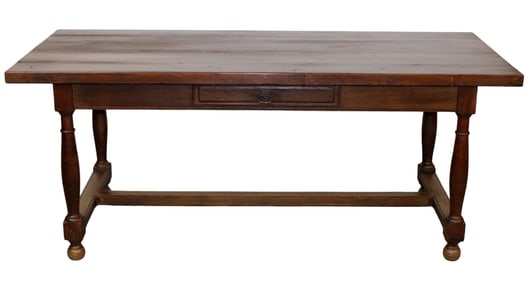 French farmhouse table in oak with drawer