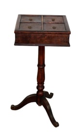 French sewing box on pedestal base