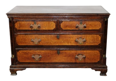 English 2 over 2 oak chest of drawers