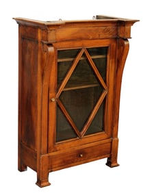 French Empire style verrio cabinet in walnut