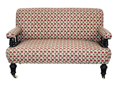 American Arts & Crafts ebonized & upholstered settee