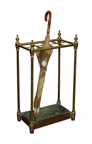 French polished brass umbrella stand