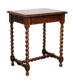 French carved walnut side table