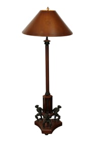 Maitland Smith bronze floor lamp with monkeys