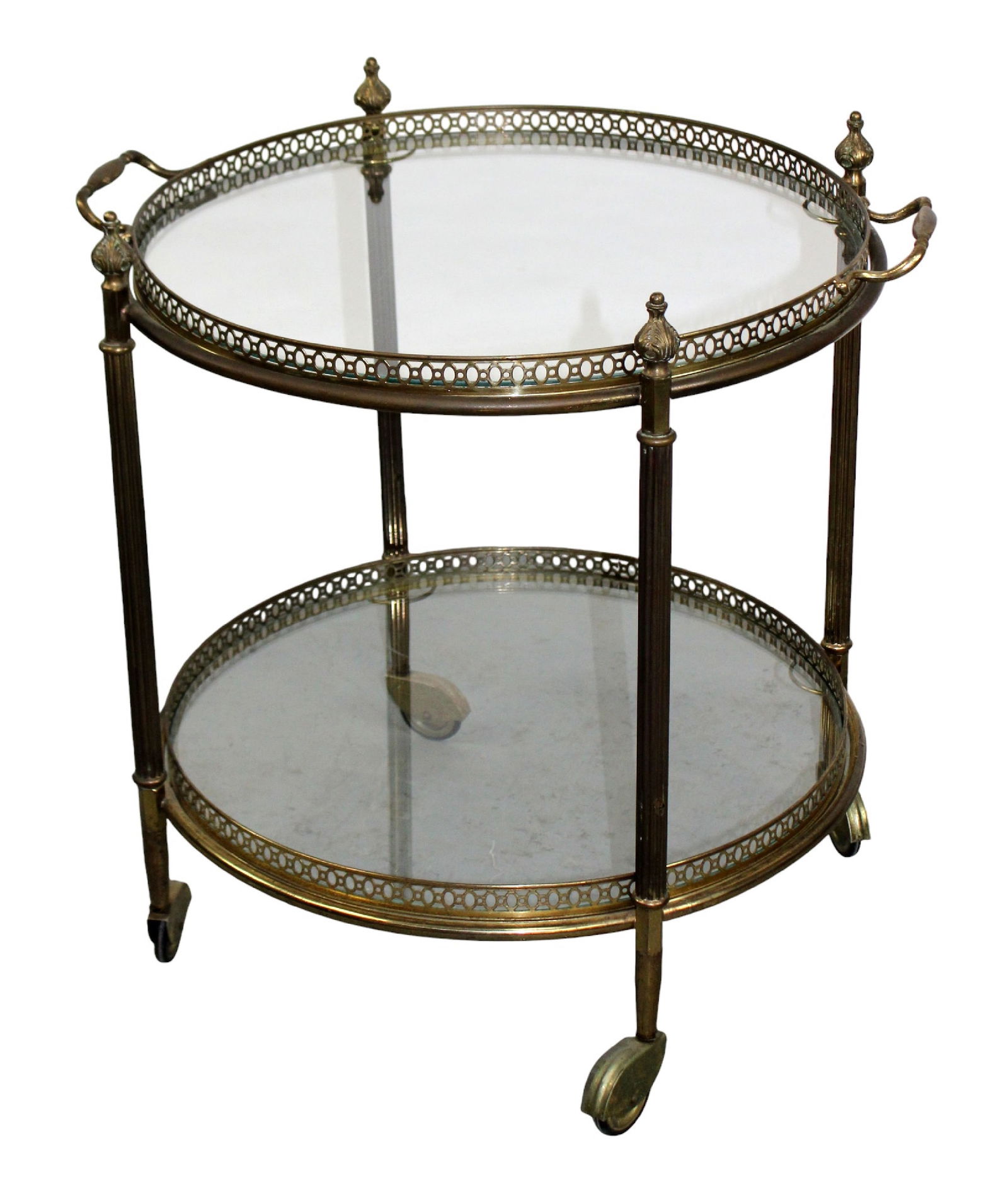 French brass & glass rolling bar cart (1 of 9)