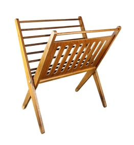 Nasco Yugoslavia teak folding magazine rack