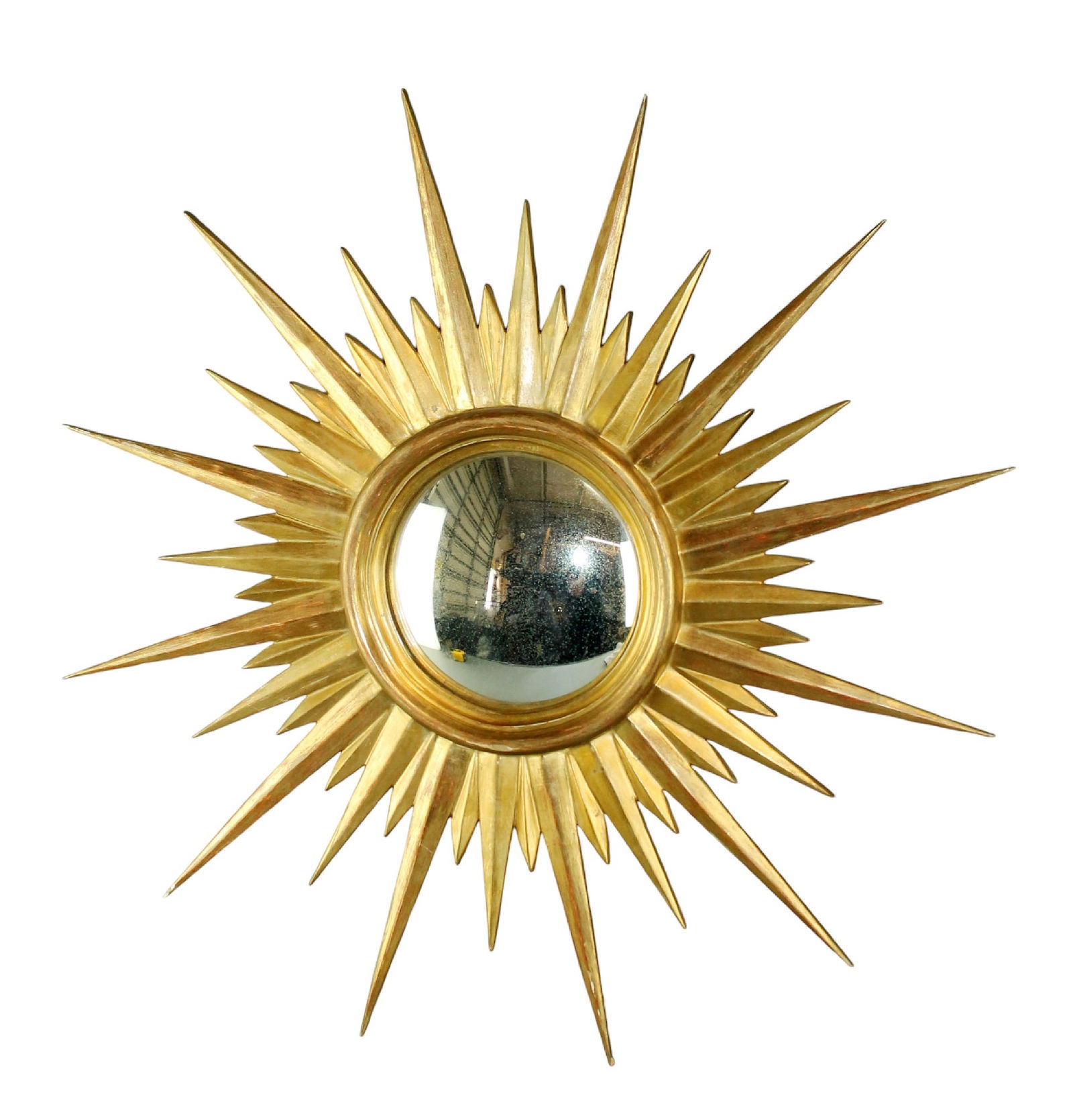 French gold leaf wooden sunburst mirror (1 of 8)