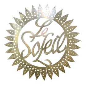 French brass "Le Soleil" trade sign