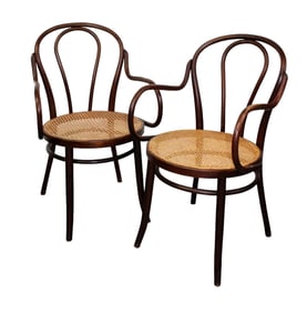 Pair of French bentwood armchairs
