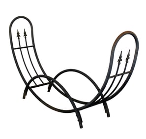 Large aluminum outdoor fireplace log holder