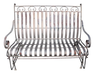 Wrought iron glider bench