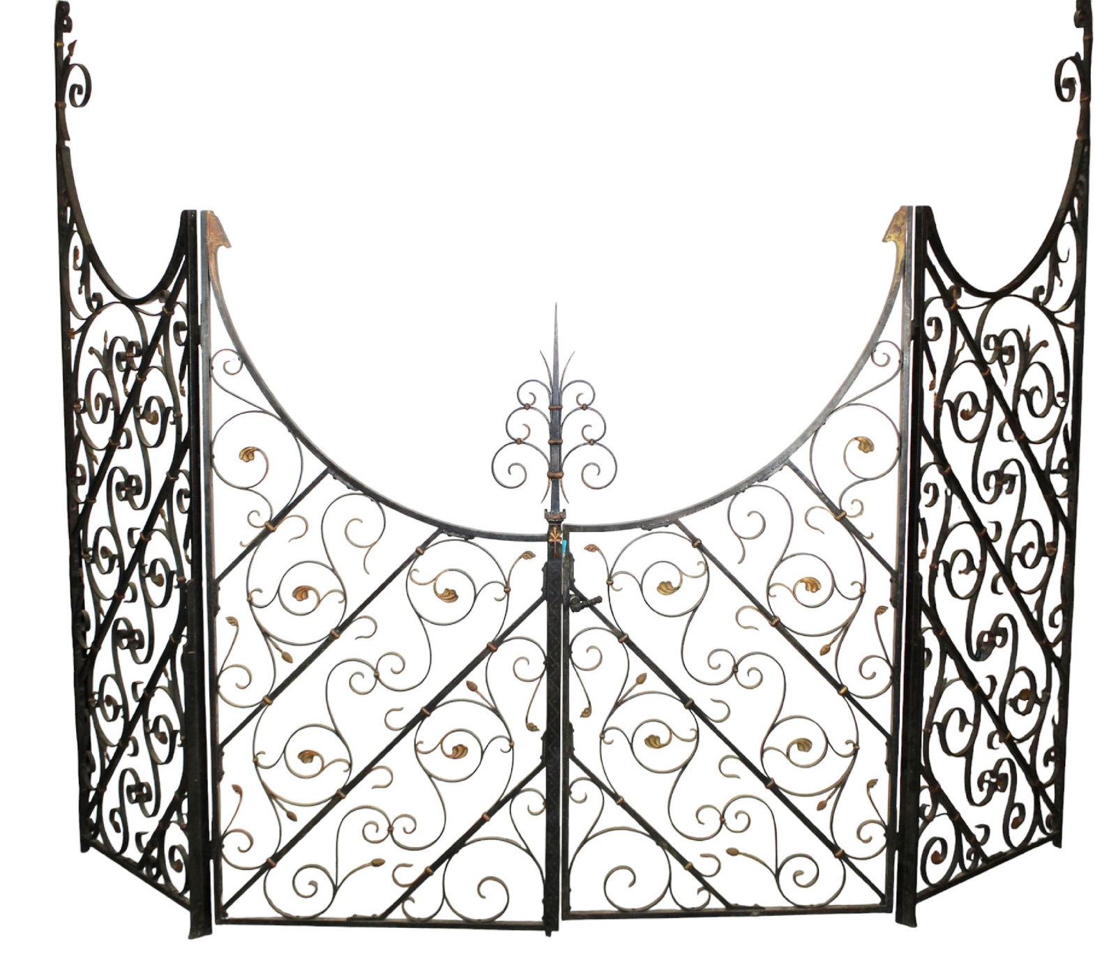 French 4 panel entry gate in scrolled iron (1 of 18)