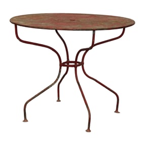 French painted metal  garden table