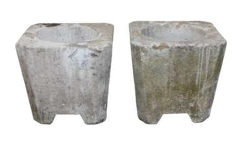 Pair mid century garden urns