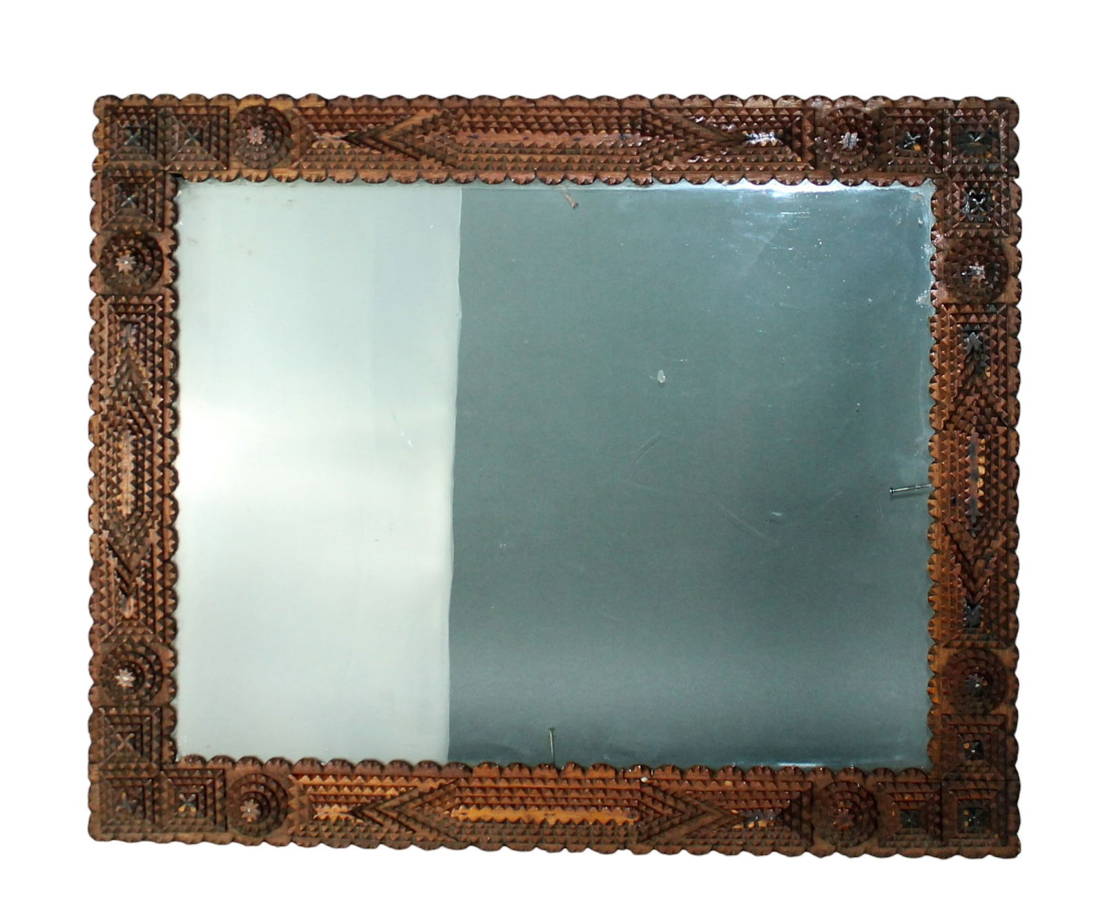 French Tramp Art relief carved frame (1 of 7)