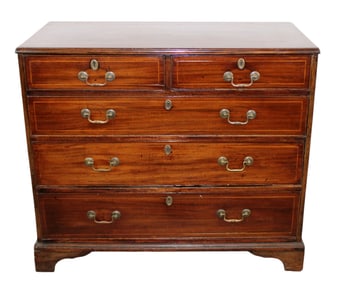 English 2 over 3 mahogany chest