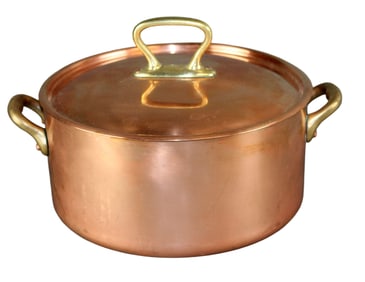 French copper lidded sauce pan