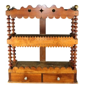 French Arts & Crafts wall shelf in pine