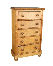 French faux bamboo miniature chest