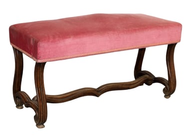 French os du mouton backless bench in walnut