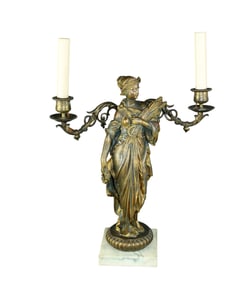French figural statue converted to lamp