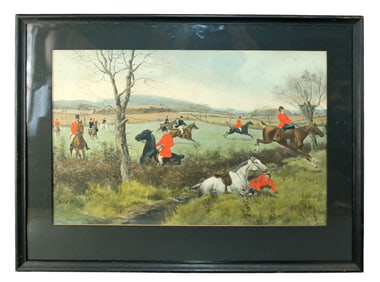 GD Rowlandson English fox hunt etching