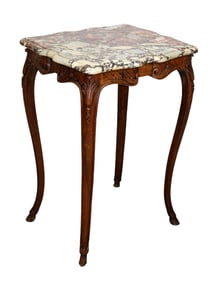 French Louis XV style side table with marble