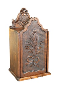 French Provincial carved walnut fariniere (flour box)