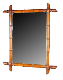 French faux bamboo mirror