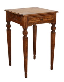 French Louis XVI style oak side table