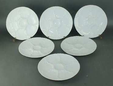 Lot of 6 German Bereuther porcelain oyster plates