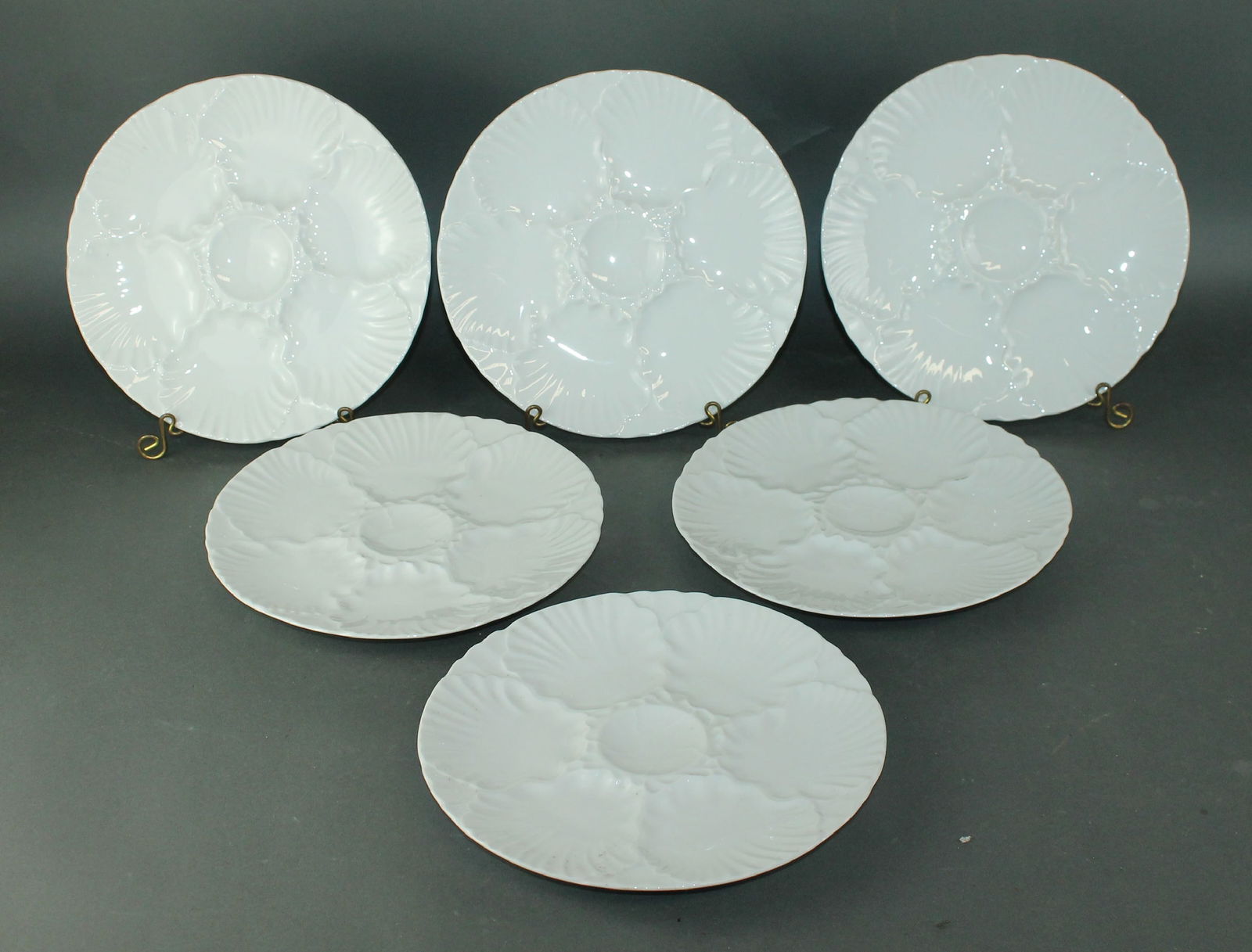 Lot of 6 German Bereuther porcelain oyster plates (1 of 6)