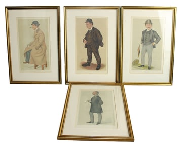 Lot of 4 Vincent Brooks, Day & Son Vanity Fair "SPY" lithographs