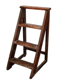 French rustic library steps in pine