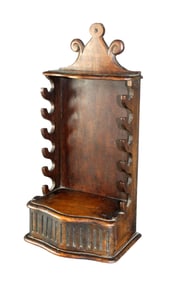 French oak wall mount spoon rack with drawer