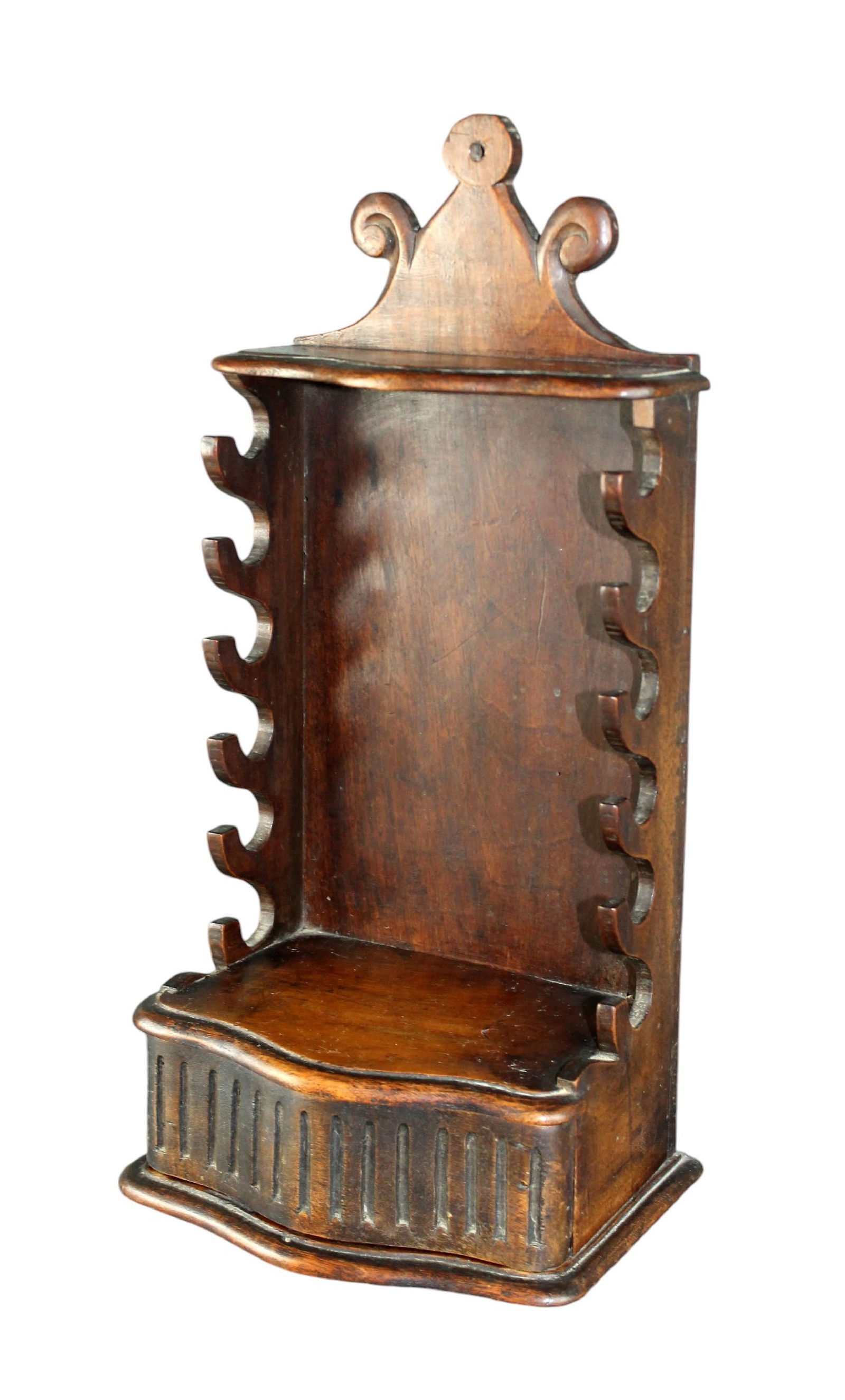 French oak wall mount spoon rack with drawer (1 of 8)