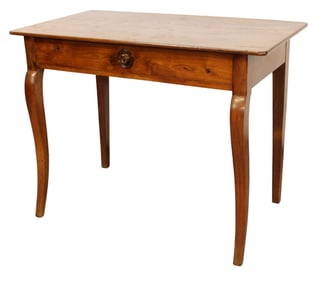 French Louis XVI style bureau plat desk with drawer