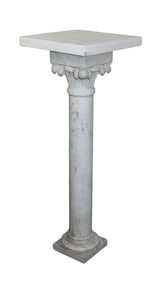 Italian white marble pedestal with Corinthian capital