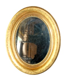 French gold leaf oval mirror