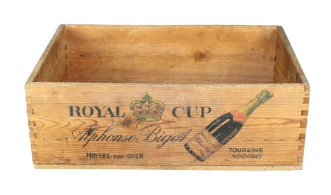 French Royal Cup wooden champagne crate