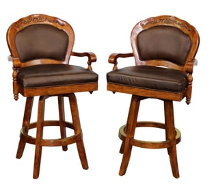 Pair of swivel barstools